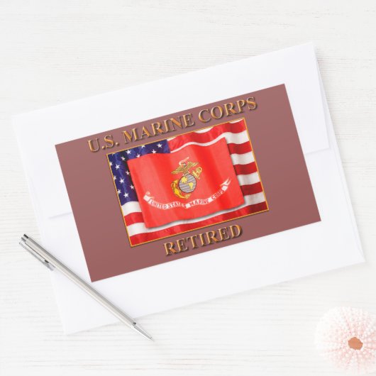 USMC Remüde Rectangle Stickers (Umschlag)