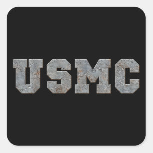 USMC [rostiger Text] Quadratischer Aufkleber