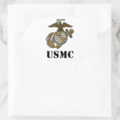 USMC [Schablone] Ovaler Aufkleber (Tasche)