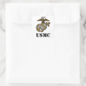 USMC [Schablone] Quadratischer Aufkleber (Tasche)