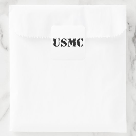 USMC [Schablonentext] Quadratischer Aufkleber (Tasche)