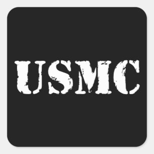 USMC [Schablonentext] Quadratischer Aufkleber
