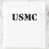 USMC [Schablonentext] Rechteckiger Aufkleber (Tasche)
