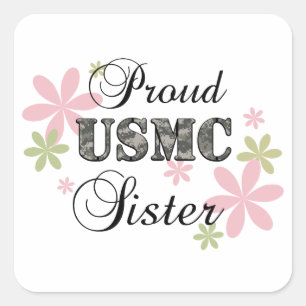Usmc-Schwester [Florida-Camouflage] Quadratischer Aufkleber