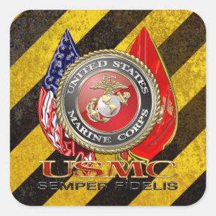 USMC Semper FI [Sonderausgabe] [3D] Quadratischer Aufkleber