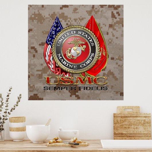 USMC Semper Fi [Special Edition] [3D] Poster (Küche)
