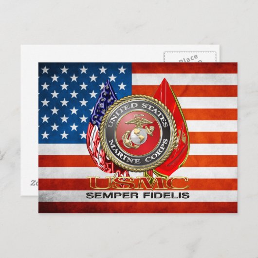 USMC Semper Fi [Special Edition] [3D] Postkarte (Vorne/Hinten)