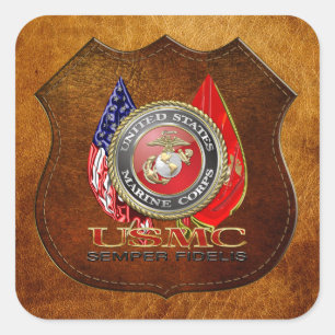 USMC Semper Fi [Special Edition] [3D] Quadratischer Aufkleber