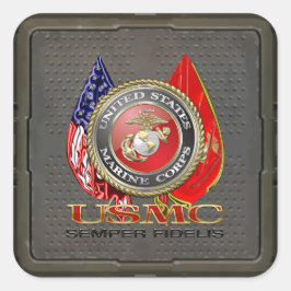 USMC Semper Fi [Special Edition] [3D] Quadratischer Aufkleber