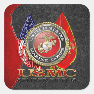 USMC Semper Fi [Special Edition] [3D] Quadratischer Aufkleber