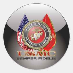 USMC Semper Fi [Special Edition] [3D] Runder Aufkleber