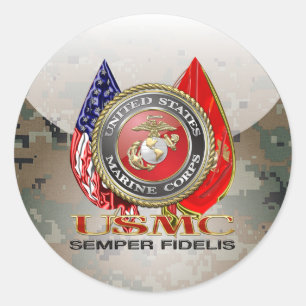 USMC Semper Fi [Special Edition] [3D] Runder Aufkleber