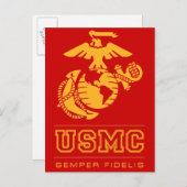 USMC Semper Fidelis [Semper Fi] Postkarte (Vorne/Hinten)