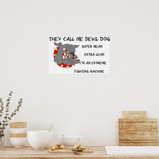USMC Sie nennen mich Teufel Hund Poster (Küche)