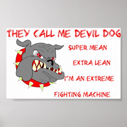 USMC Sie nennen mich Teufel Hund Poster (Vorne)