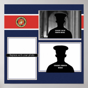 USMC Siegel Recognition Foto Collage Poster