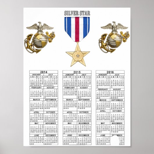USMC SILVER STAR POSTER (Vorne)