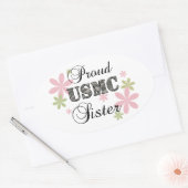 USMC Sister [fl Camouflage] Ovaler Aufkleber (Umschlag)