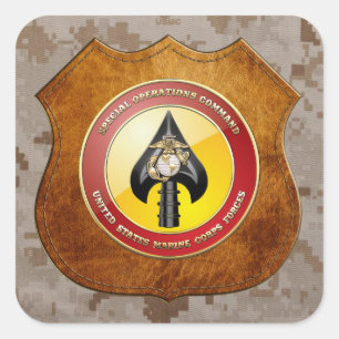 Usmc-Spezialoperationen befehlen (MARSOC) [3D] Quadratischer Aufkleber