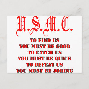 USMC, um Fang oder Niederlage zu finden Postkarte