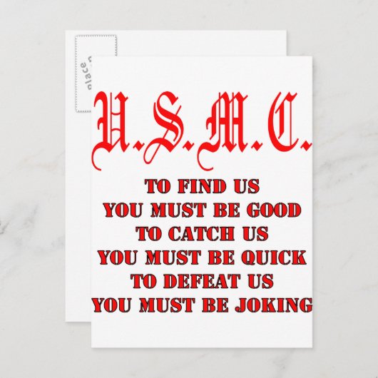 USMC, um Fang oder Niederlage zu finden Postkarte (Vorne/Hinten)