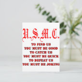 USMC, um Fang oder Niederlage zu finden Postkarte (Stehend Vorderseite)