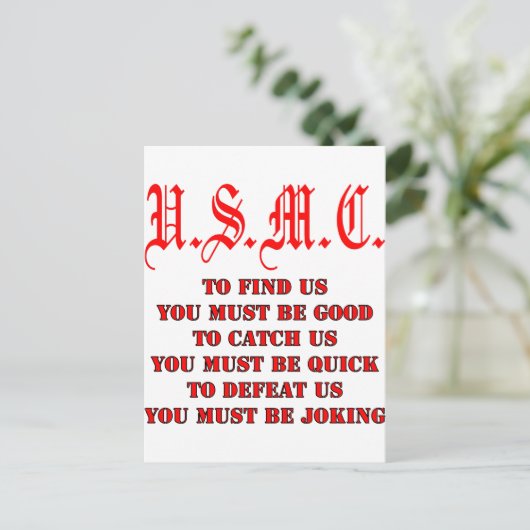 USMC, um Fang oder Niederlage zu finden Postkarte (Stehend Vorderseite)