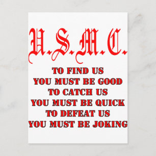 USMC, um Fang oder Niederlage zu finden Postkarte