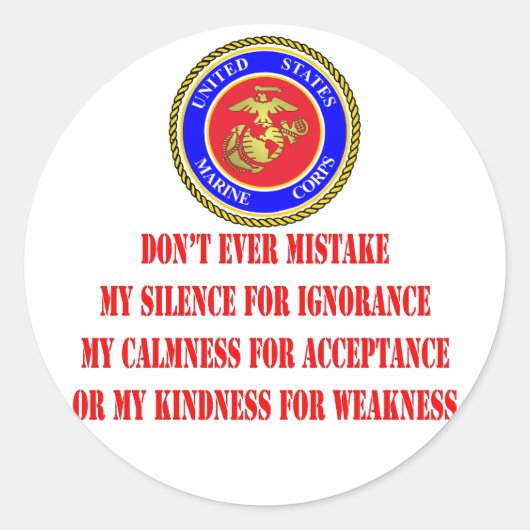 USMC verbiete mir nicht einmal meine Güte für Schw Runder Aufkleber (Vorderseite)