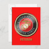 USMC Veteran Postcard Postkarte (Vorne/Hinten)