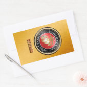 USMC Veteran StickerUSMC, U.S. Marine Corps, woosh Rechteckiger Aufkleber (Umschlag)