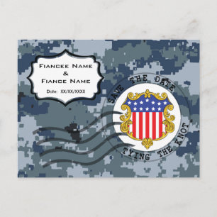 USN-Marine Rettet den Tag und Flagge Ankündigungspostkarte