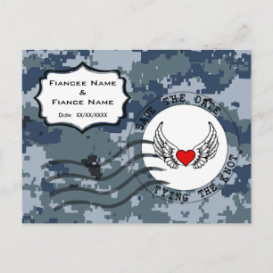 USN-Marine "Save the Date" und Herz Ankündigungspostkarte