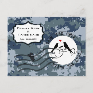 USN Navy Rettet-das-Datum-und-Liebesvögel Ankündigungspostkarte