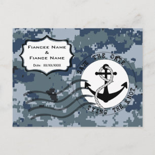 USN Navy Save the Date & Anker Ankündigungspostkarte