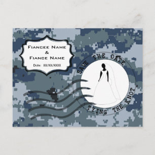 USN Navy Save the Date & Braut Ankündigungspostkarte