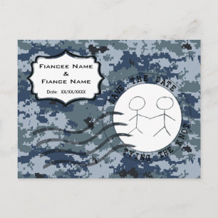 USN Navy Save the Date & Paar Ankündigungspostkarte