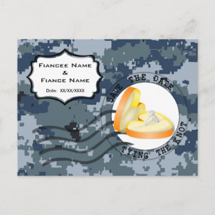USN Navy Save the Date & Ring Ankündigungspostkarte