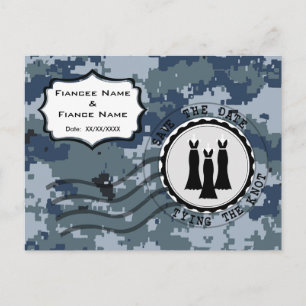 USN Navy Save the Date & Roben Ankündigungspostkarte