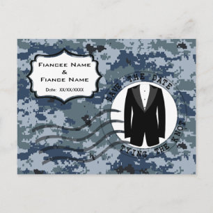 USN Navy Save the Date & Smoking Ankündigungspostkarte