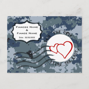 USN Navy Save the Date und Herzen Ankündigungspostkarte