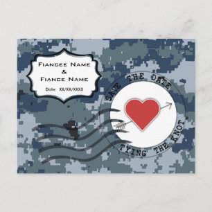 USN Navy Speichert das Datum und Herz Ankündigungspostkarte