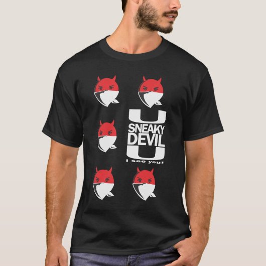 UsneakydevilU schwarzes T-Shirt (Vorderseite)