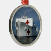 USNS Gnaden-Krankenhaus-Schiff Silbernes Ornament (Rechts)