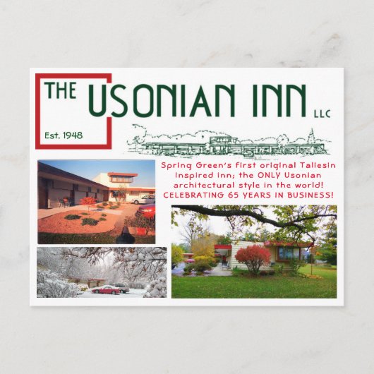 Usonian Inn Anniversary post card Postkarte (Vorderseite)