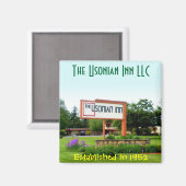 Usonian Inn Square magnet - Straßenschild (Vorderseite/Rückseite)