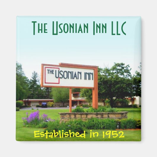 Usonian Inn Square magnet - Straßenschild (Vorne)