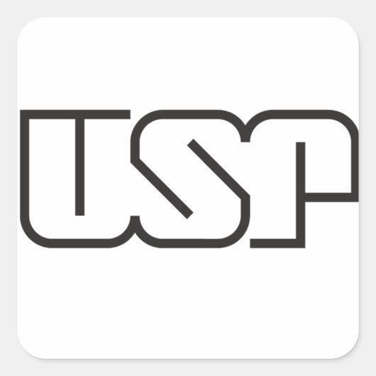 USP (Logo) Quadratischer Aufkleber (Vorderseite)
