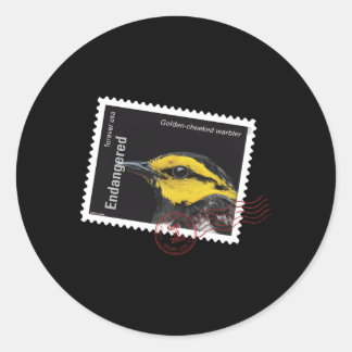 Usps gefährdete Arten Golden-Cheeked Warbler Pos Runder Aufkleber