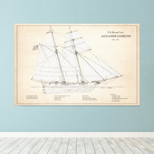 USRC Alexander Hamilton - SBD Leinwanddruck (Insitu (Holzboden))